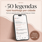 Pack 50 Legendas Extra + 100 Hashtags por Cidade